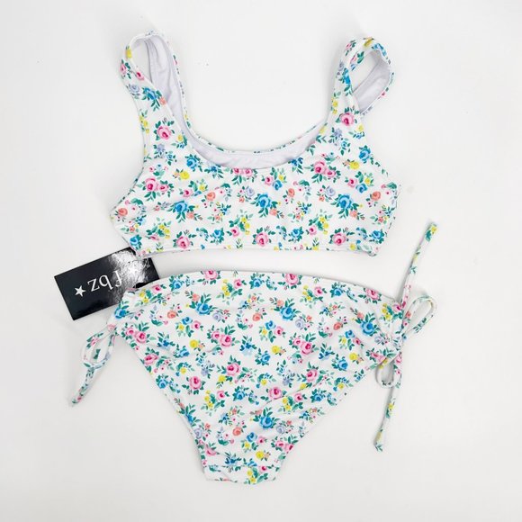 Flowers By Zoe Big Girls Size XL White Floral Bikini - Picture 3 of 4